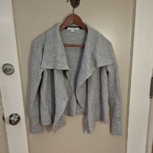 Boden Light Gray Women's Wool Knit Open Cardigan_1